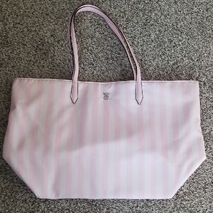 Victoria's Secret Pink and White Striped Tote